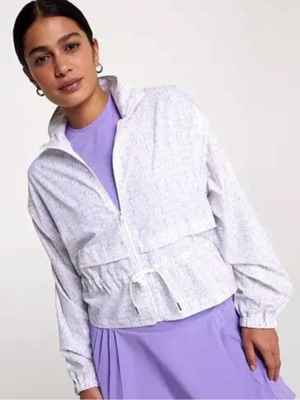 CALIA NWT Women's Layered Light Weight Golf Jacket Size XXL Full Zip geometric